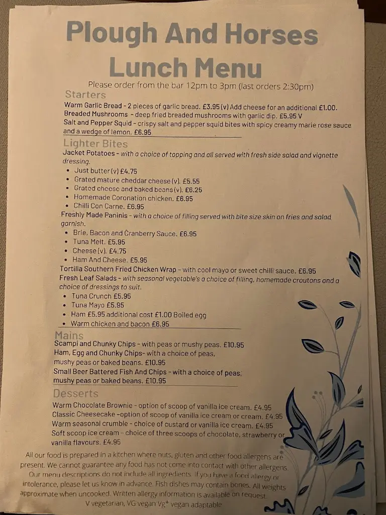 Menu_Plough & Horses Pub_Farnborough_image_3