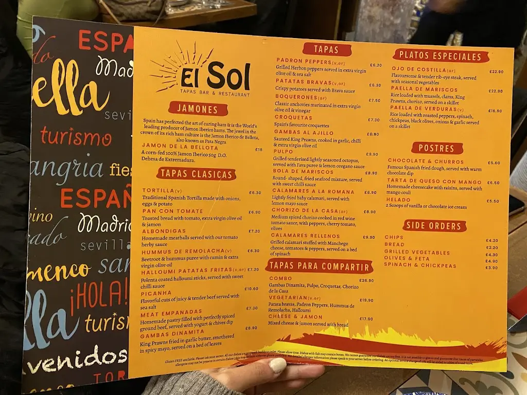 Menü_El Sol Tapas Bar & Restaurant_Aylesham_Bild_3