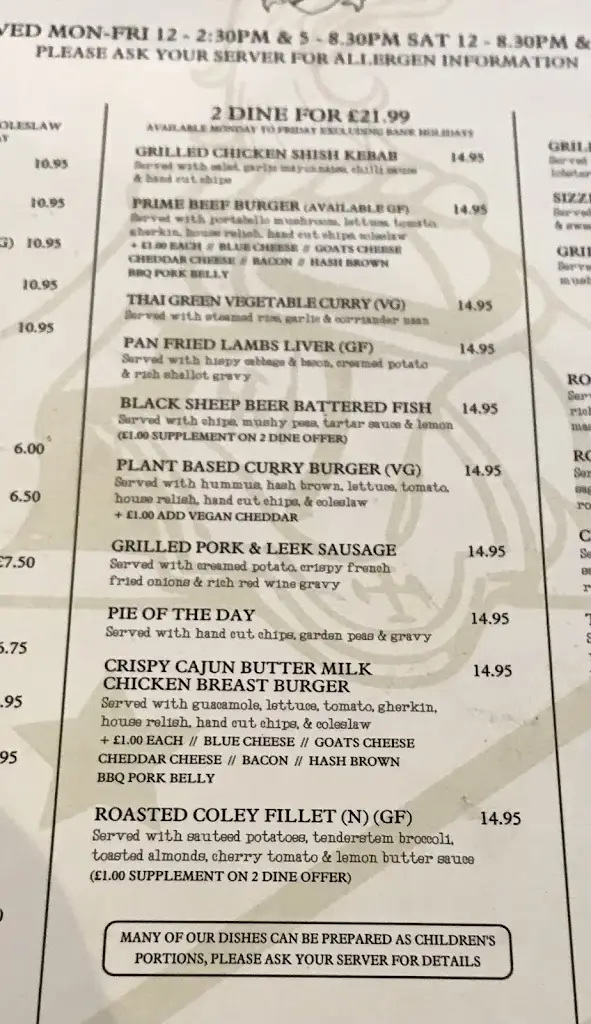 Menu_The Kaye Arms_Flockton_image_1