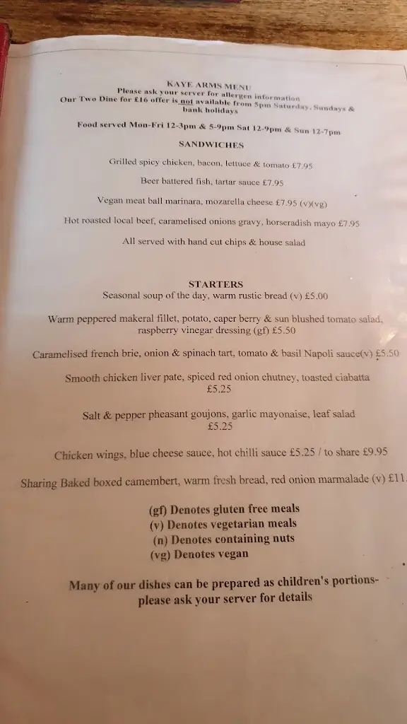 Menu_The Kaye Arms_Flockton_image_4