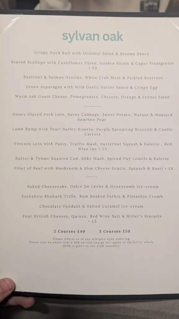 Menu_Sylvan Oak Restaurant_Findon_image_1