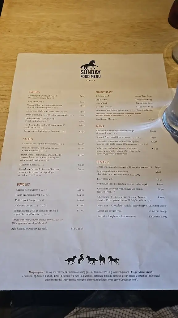 Menu_The Black Horse Inn, Findon_Findon_immagine_2