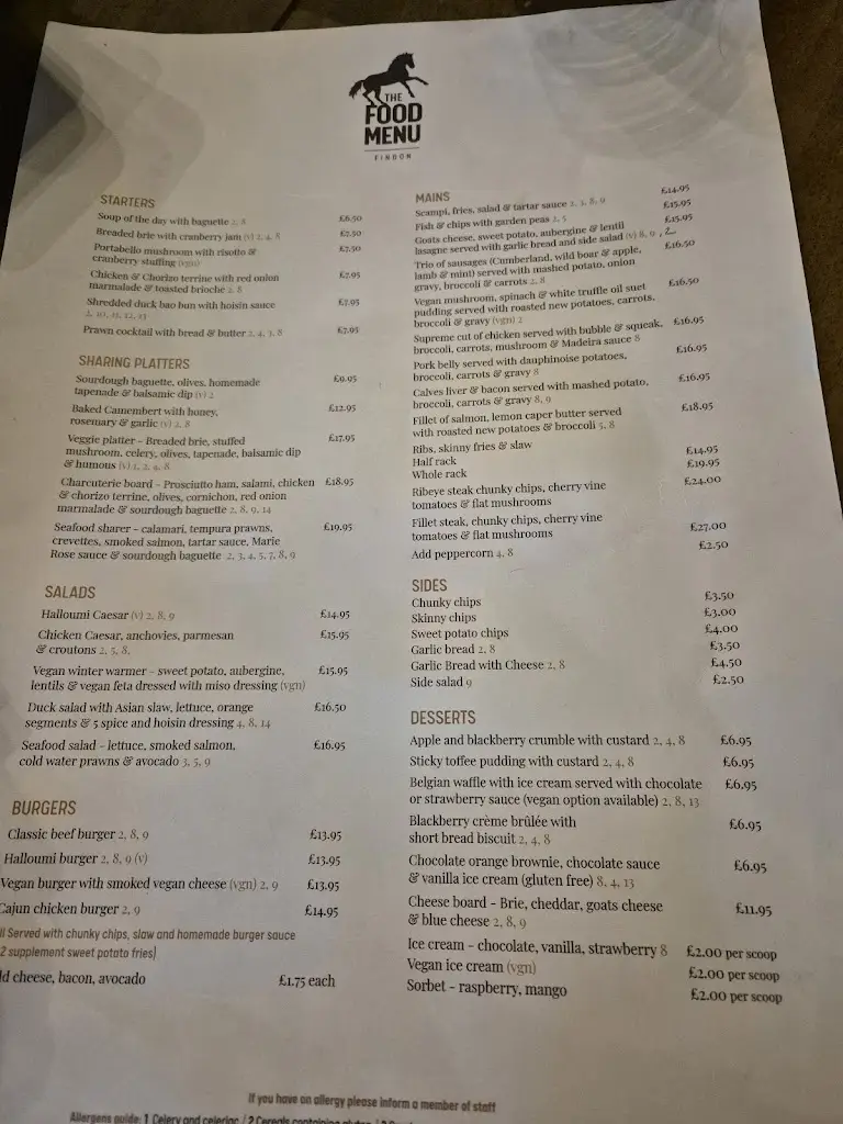 Menu_The Black Horse Inn, Findon_Findon_immagine_3