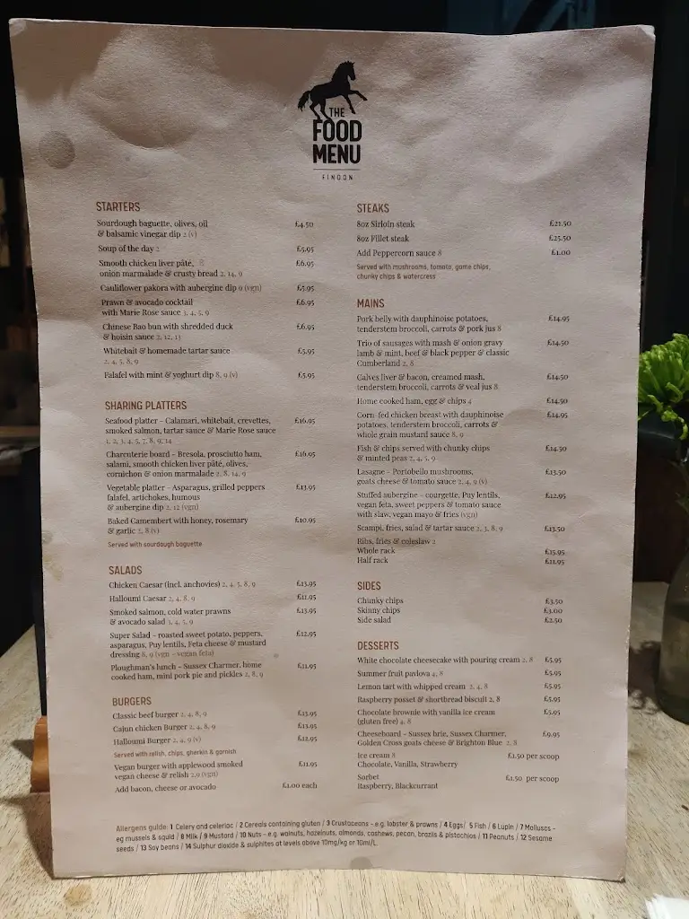 Menu_The Black Horse Inn, Findon_Findon_immagine_4