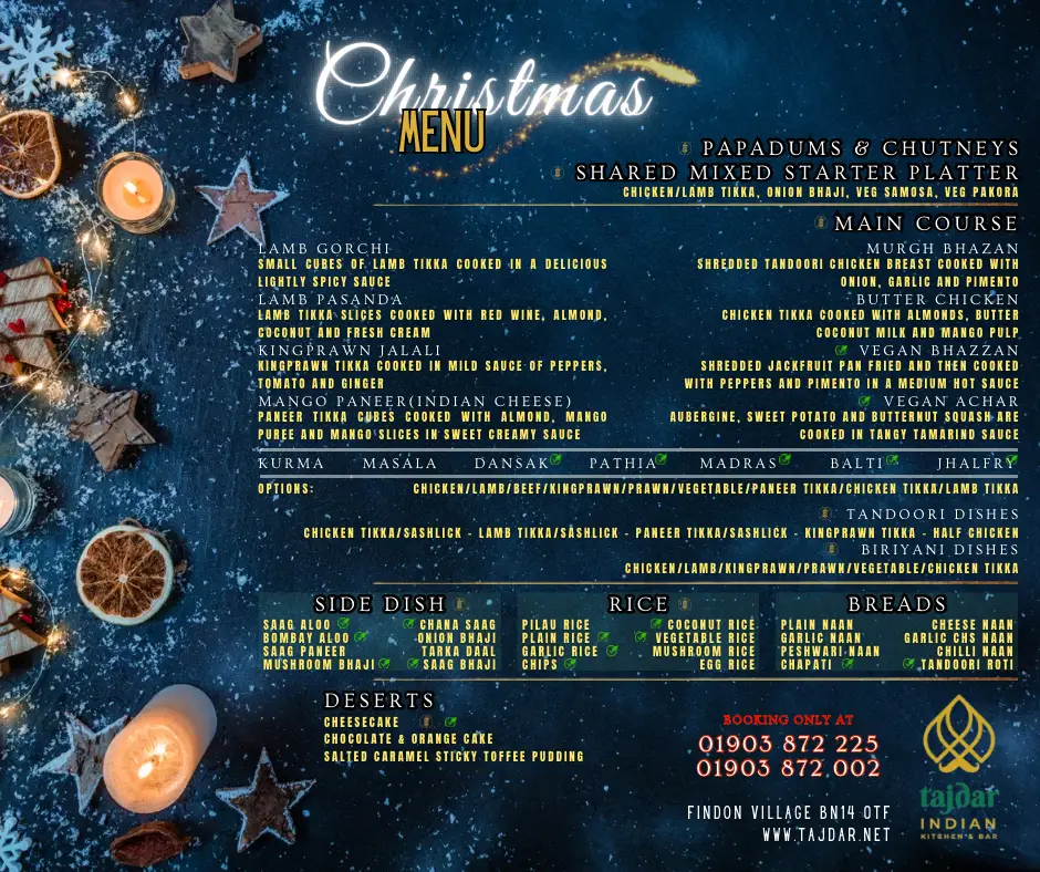 Menu_Tajdar Indian Kitchen & Bar_Findon_image_1