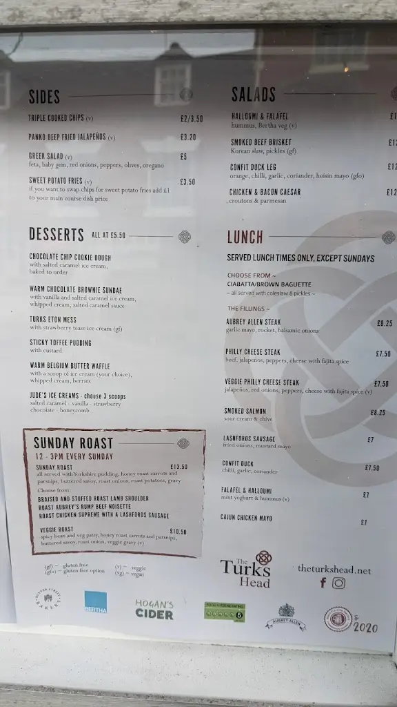 Menu_The Turks Head_Alcester_image_2