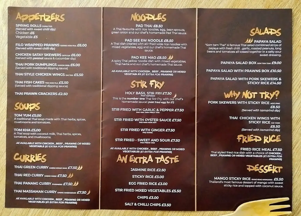 Menu_A Taste Of Thailand_Fleetwood_image_2