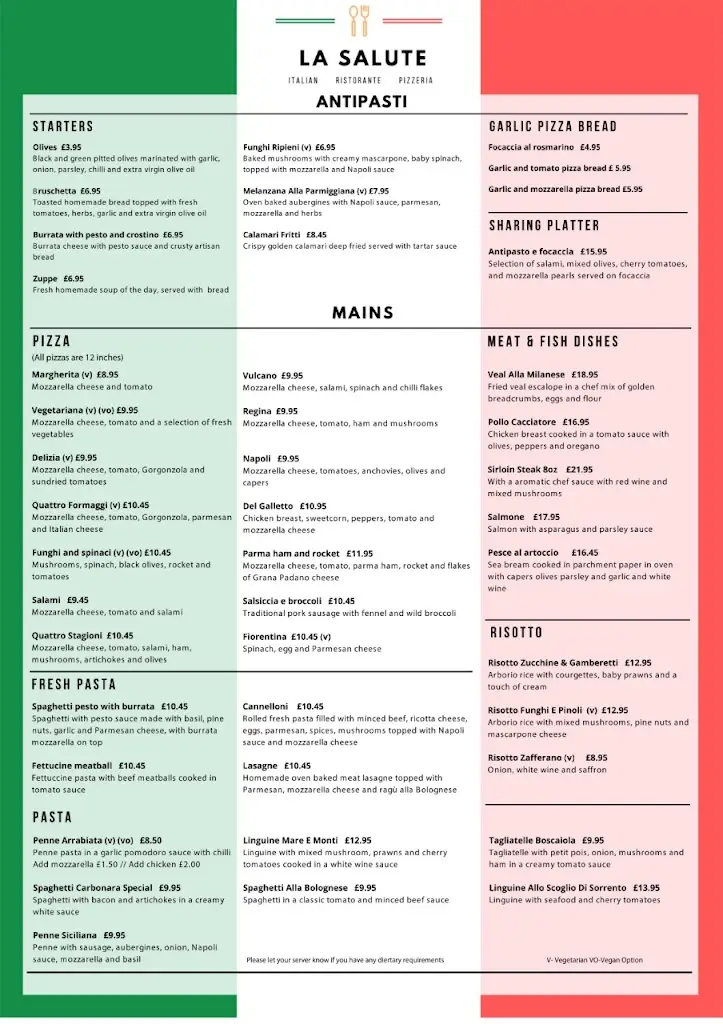 Menu_La Salute Italian Restaurant Aylesbury_Aylesbury_image_2