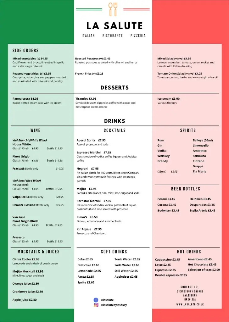 Menu_La Salute Italian Restaurant Aylesbury_Aylesbury_image_3