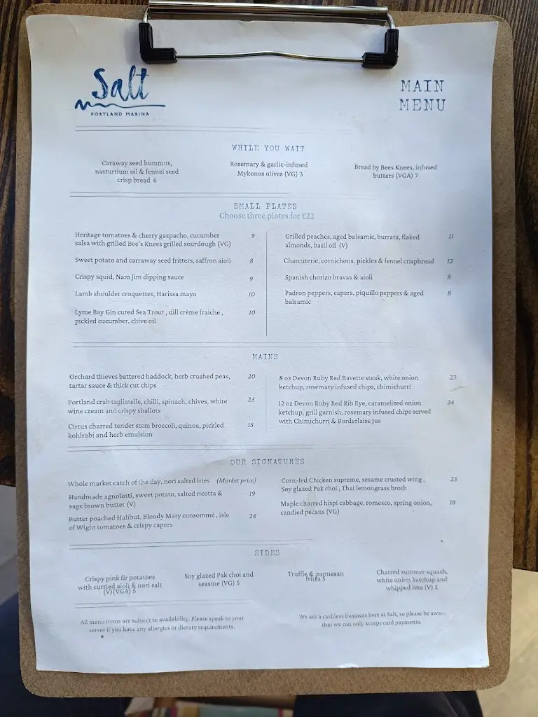 Menu_Salt at Portland Marina_Fortuneswell_image_1