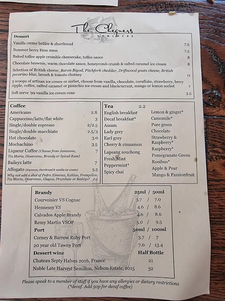 Menu_The Chequers Fowlmere_Fowlmere_image_1