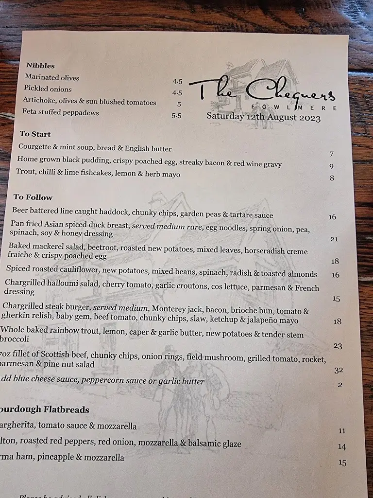 Menu_The Chequers Fowlmere_Fowlmere_image_3