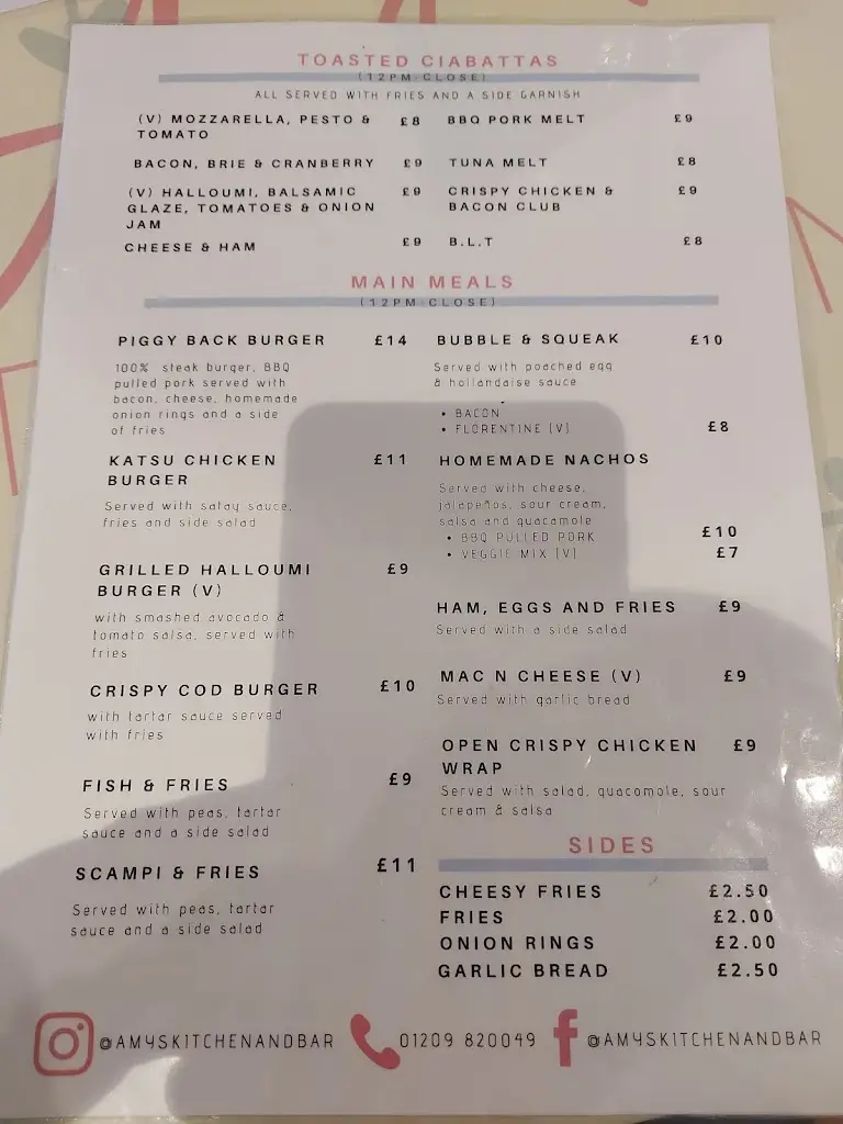 Menu_Amy's Kitchen & Bar_Four Lanes_image_2