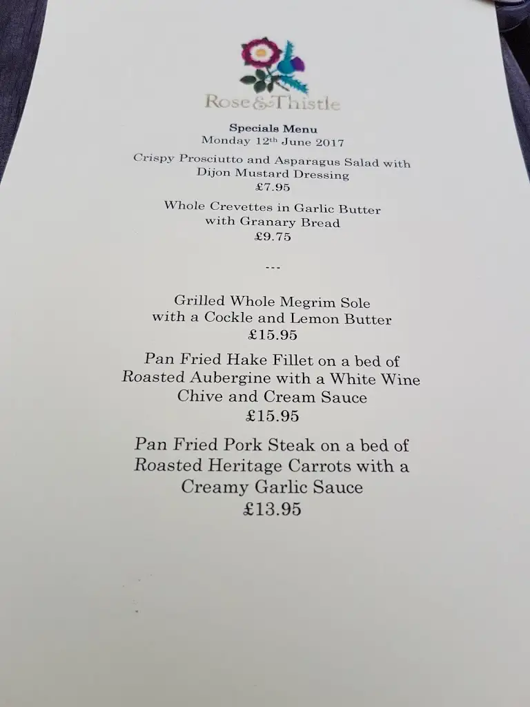 Menu_The Rose and Thistle_Fordingbridge_image_2