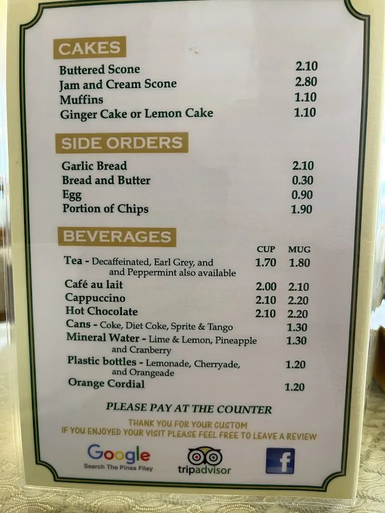 Menu_The Pines Coffee Lounge & Diner_Filey_imagen_2