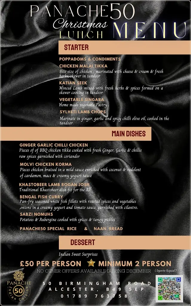 Menu_Panache 50 Indian_Alcester_image_1