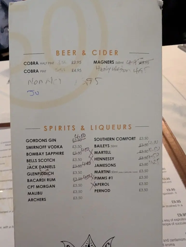 Menu_Panache 50 Indian_Alcester_image_2