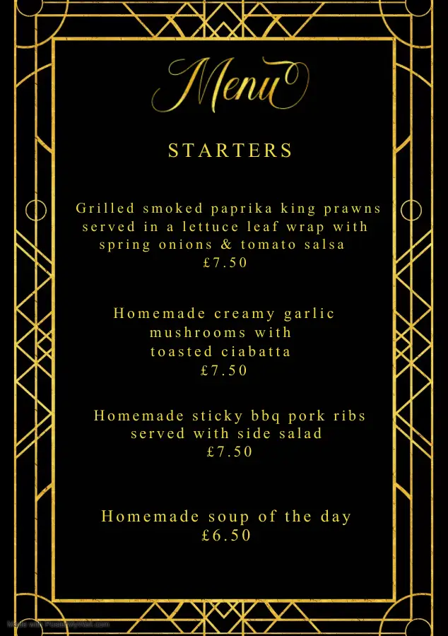 Menu_Bennys bar & grill filey_Filey_image_1