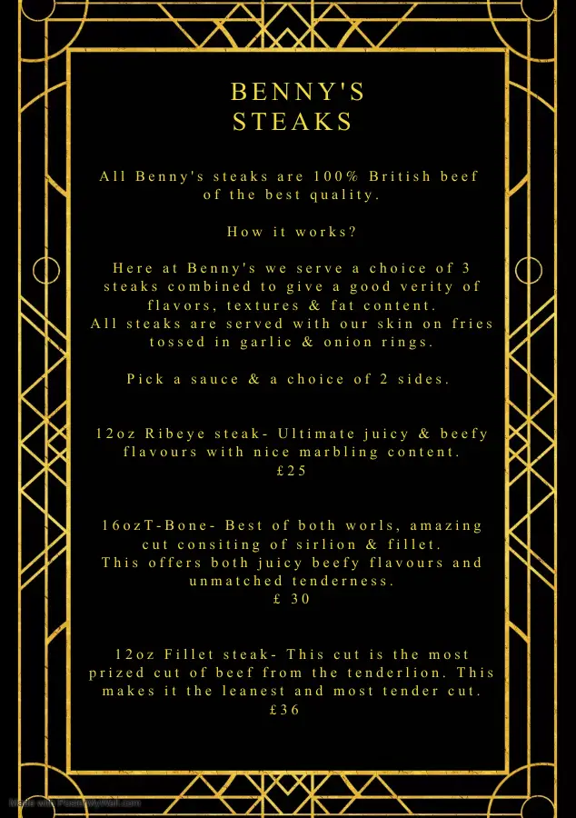 Menu_Bennys bar & grill filey_Filey_image_4