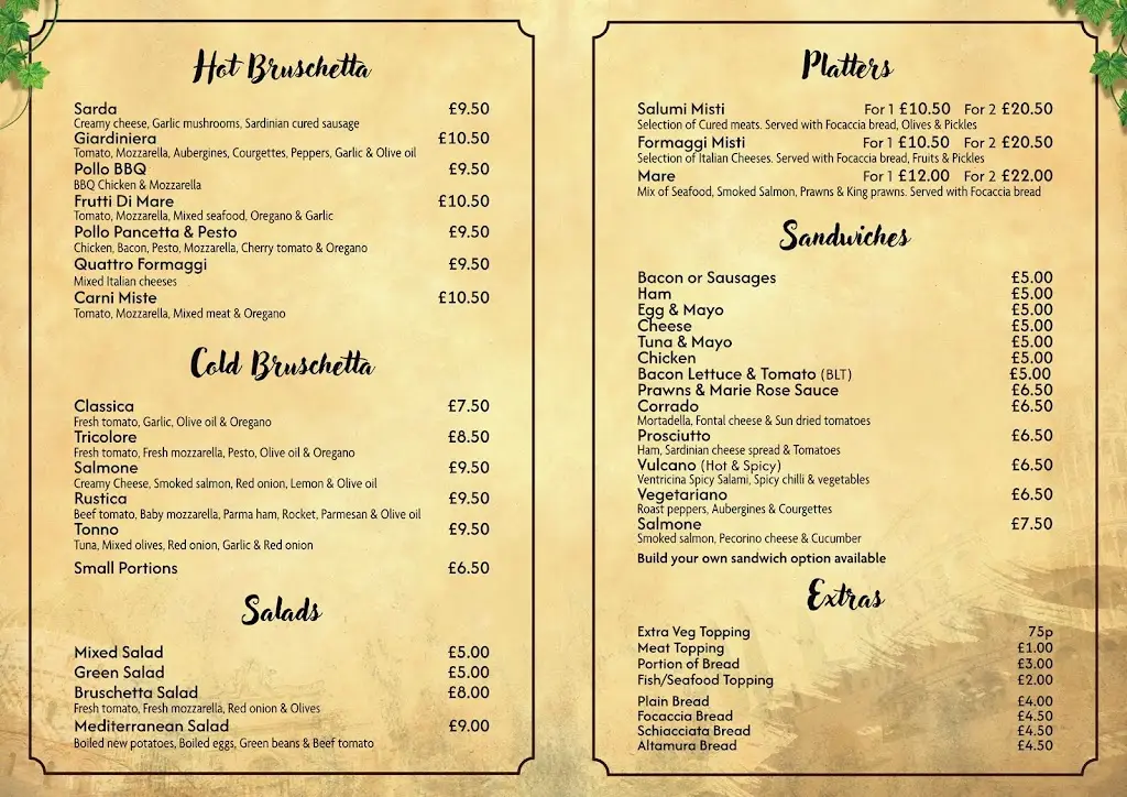Menu_Bruschetta cafe bar_Filey_image_1