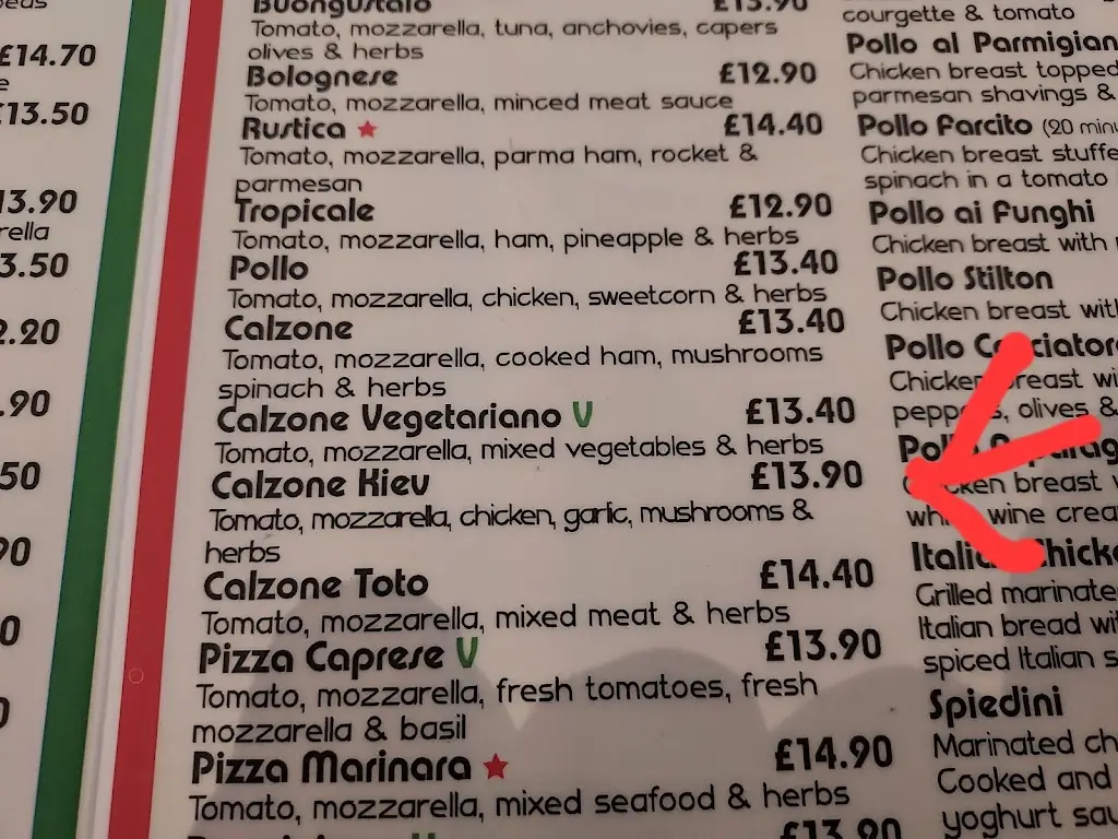 Menu_La Gondola Ristorante & Pizzeria_Filey_image_1