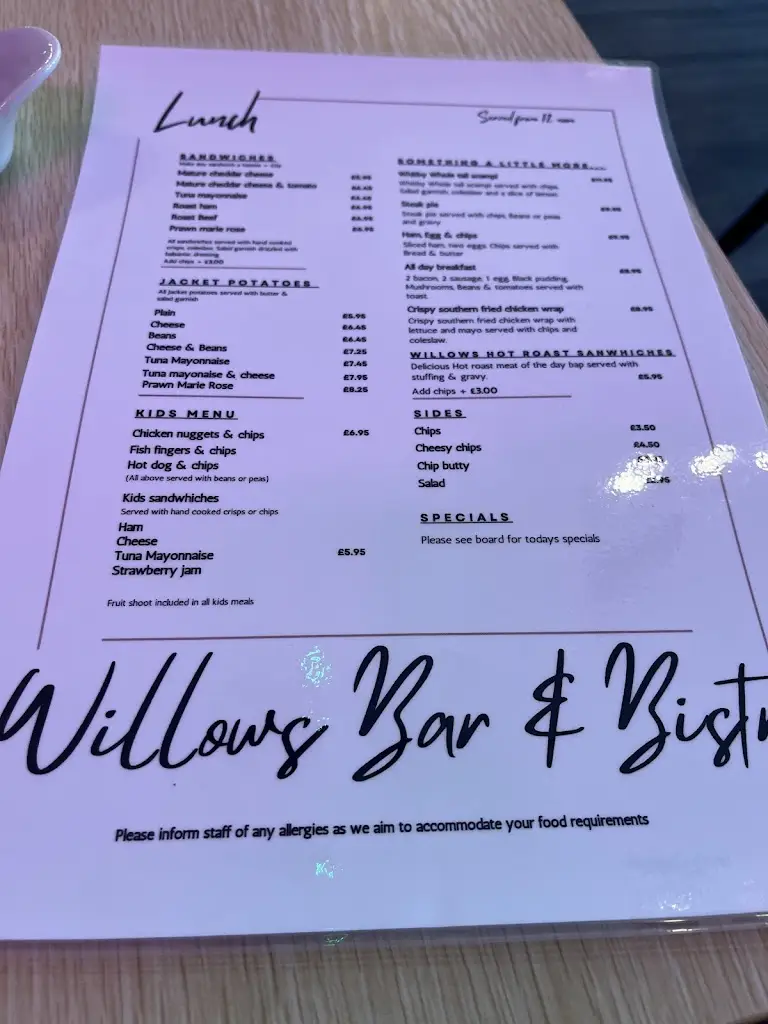 Menu_Willows Bar & Bistro_Filey_image_2