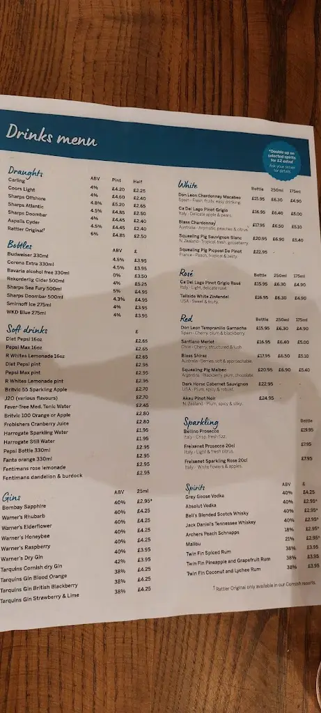 Menu_The John Paul Jones_Filey_image_4