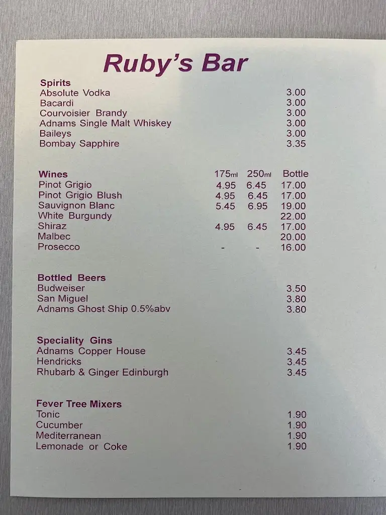 Menü_Ruby's_Felixstowe_Bild_4