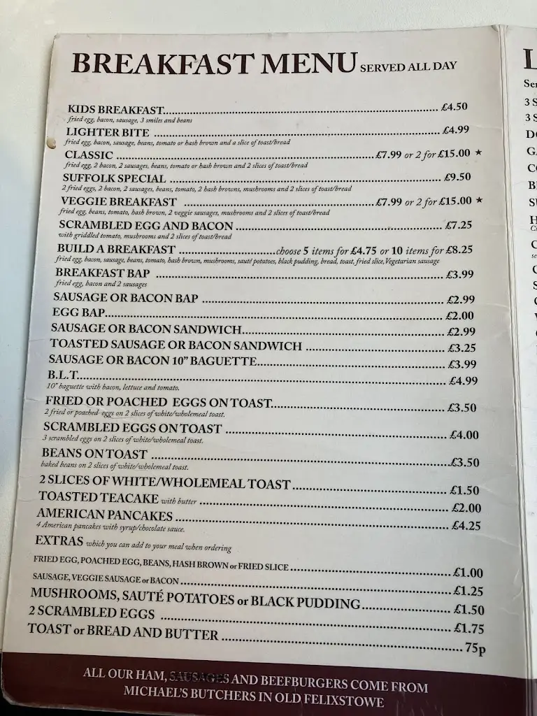 Menu_The Cafe On The Corner_Felixstowe_immagine_2