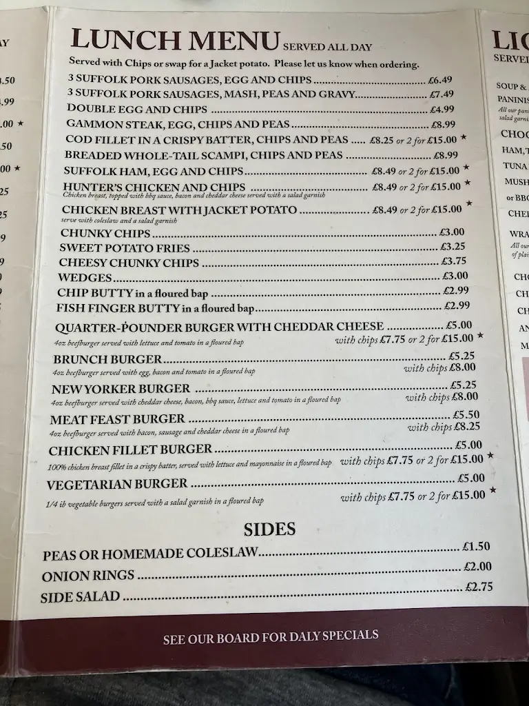 Menu_The Cafe On The Corner_Felixstowe_immagine_3