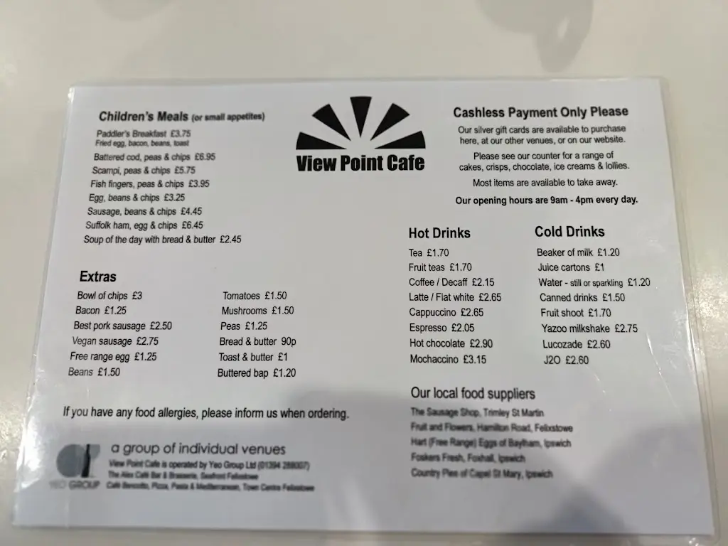 Menu_View Point Cafe_Felixstowe_immagine_1