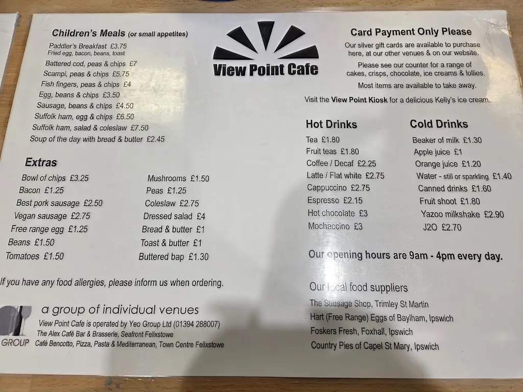 Menu_View Point Cafe_Felixstowe_immagine_3