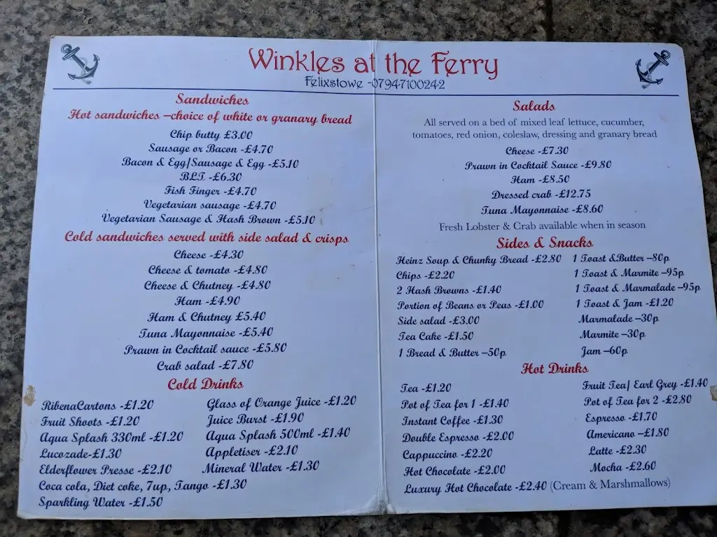 Menu_Winkles at the Ferry_Felixstowe_image_2