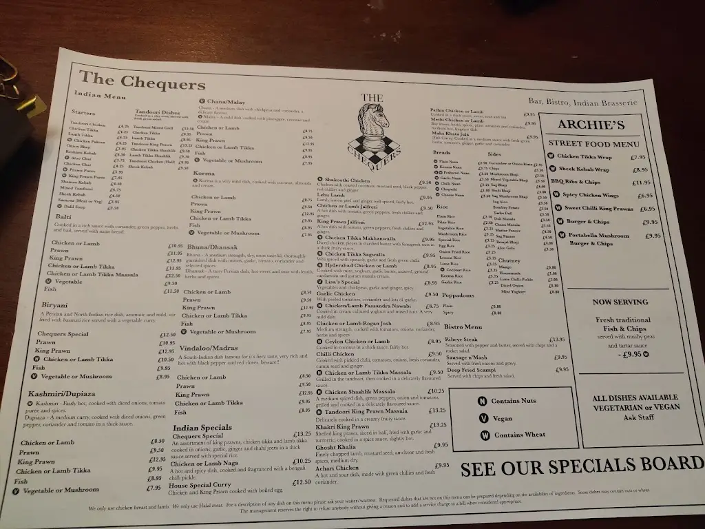 Menu_The Chequers_Fordham_immagine_1