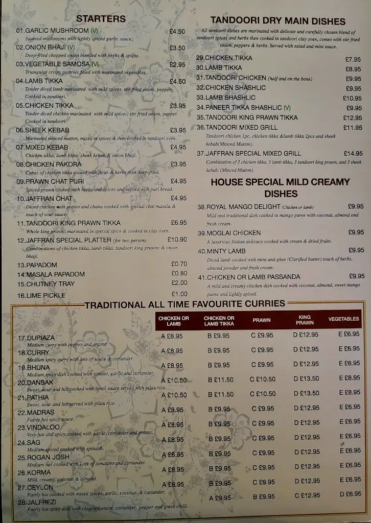 Menu_Jaffran Indian Restaurant and Takeaway_Freshwater_image_2