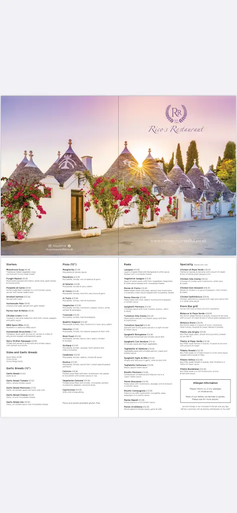 Menu_Rico's Restaurant_Fylde_image_3