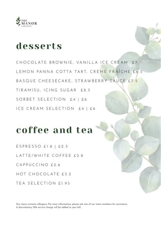 Menu_The Manor Garsington_Garsington_image_3