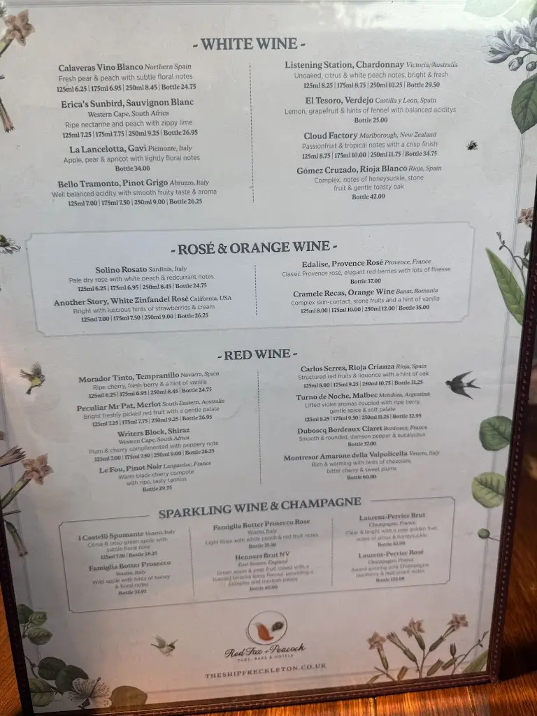 Menu_The Ship_Freckleton_image_1