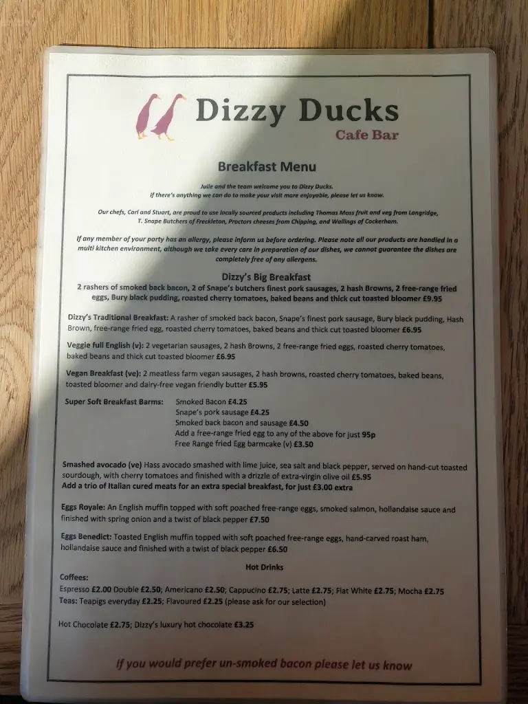 Menu_Dizzy Ducks Bistro_Freckleton_immagine_2