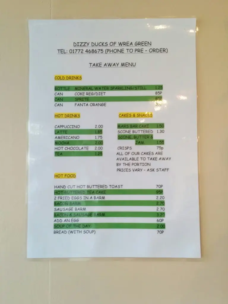 Menu_Dizzy Ducks Bistro_Freckleton_immagine_4