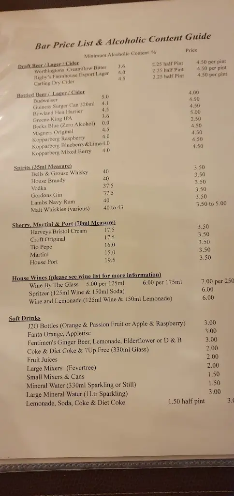 Menu_Rigby's Farmhouse_Freckleton_image_1