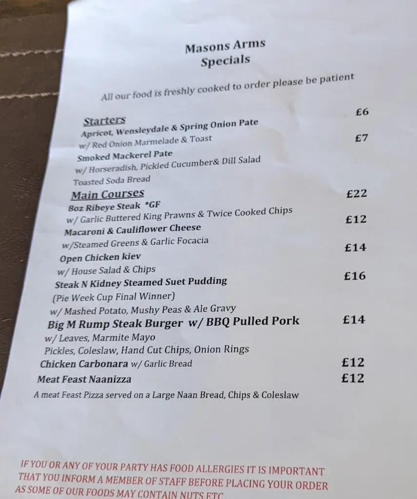 Menu_The Masons Arms_Gargrave_image_2