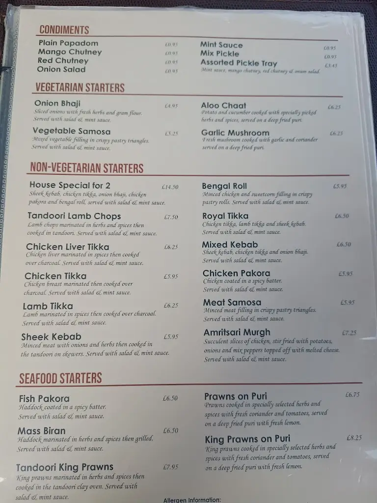 Menu_Bollywood Cottage_Gargrave_image_1