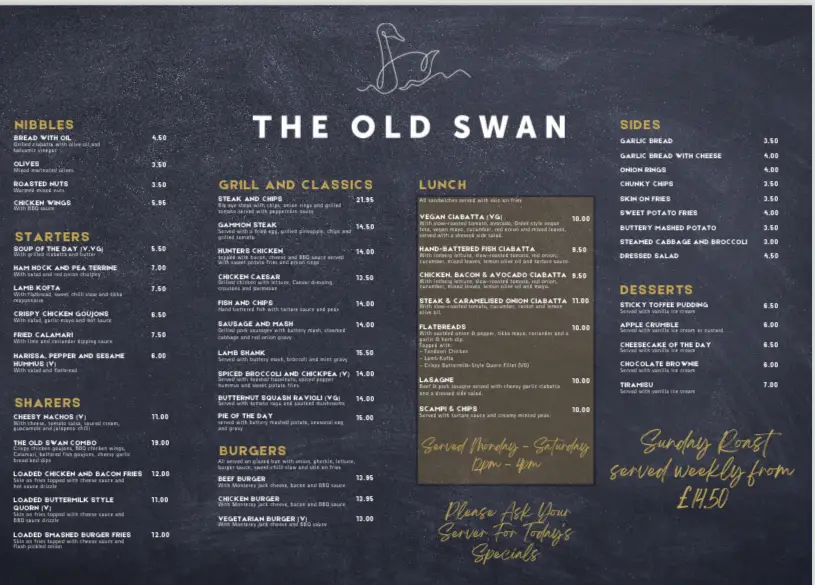 Menu_The Old Swan_Gargrave_image_3