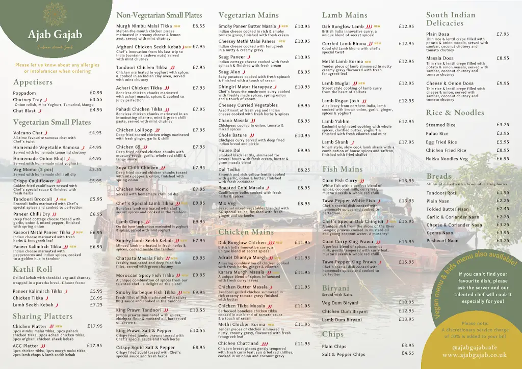 Menu_Ajab Gajab Indian Street food Restaurant & Bar_Formby_image_1