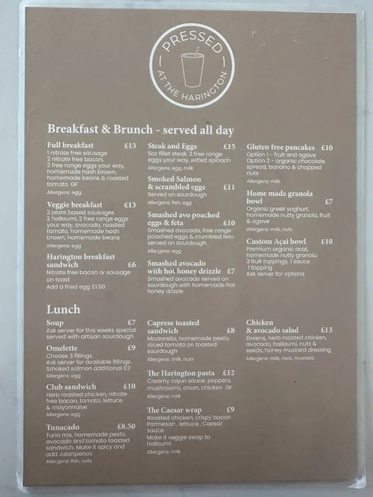 Menu_Pressed at The Harington Formby_Formby_image_1