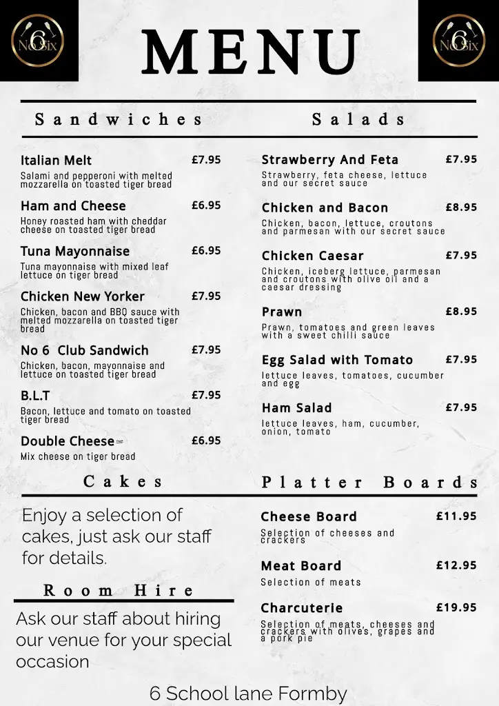 Menu_No.6 Formby Wine Bar & Eatery_Formby_image_1