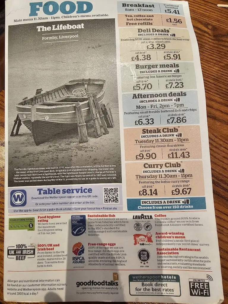 Menu_The Lifeboat_Formby_image_1