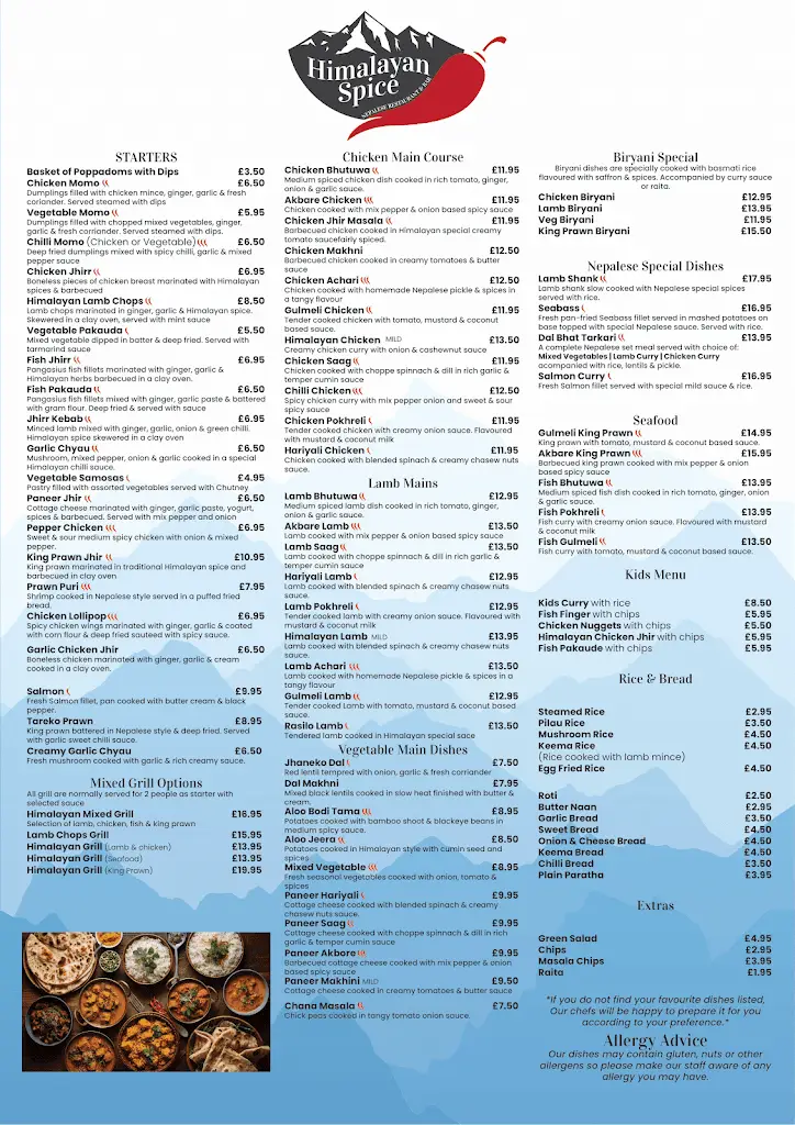 Menü_Himalayan Spice Nepalese Restaurant and Bar_Formby_Bild_2