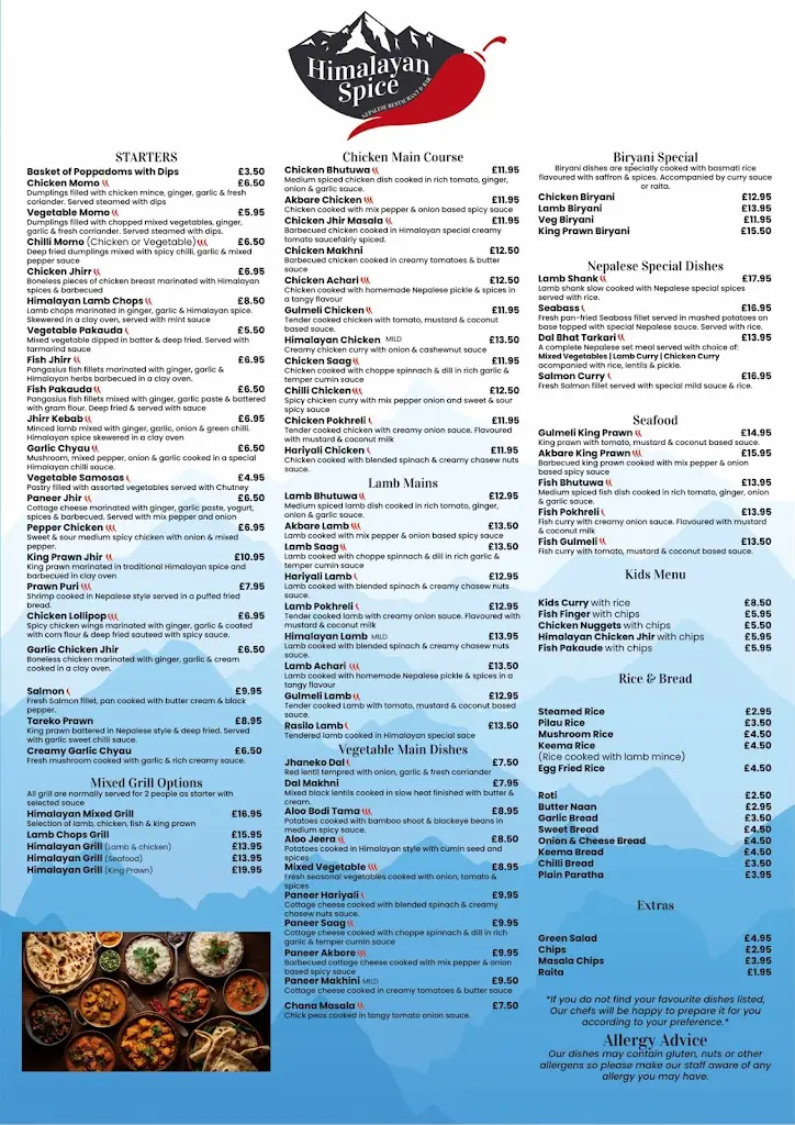 Menü_Himalayan Spice Nepalese Restaurant and Bar_Formby_Bild_3